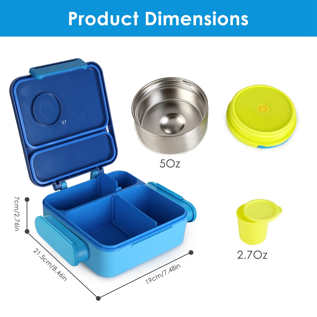 Kids Insulated Lunch Box Set with Bag, Soup Bowl, Utensils & Dividers