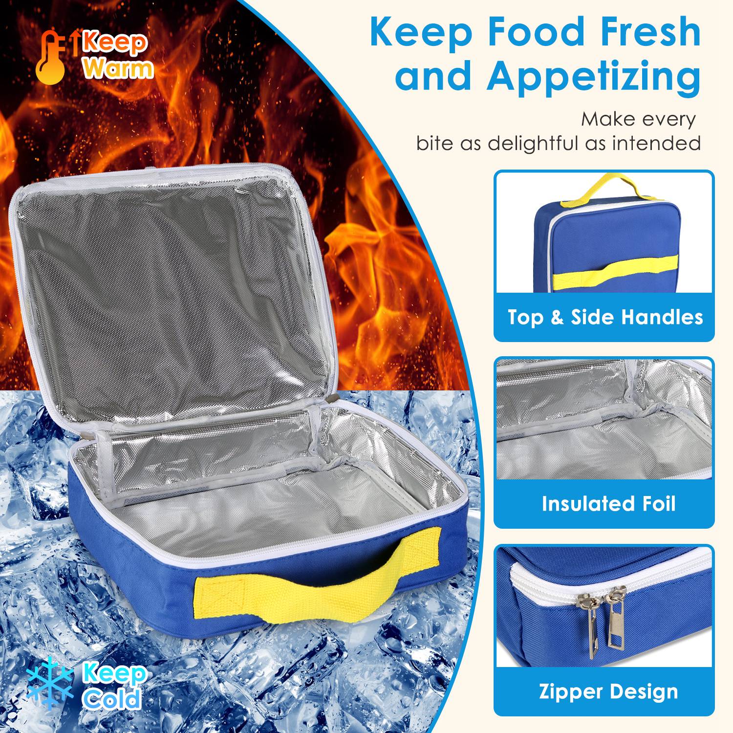 Kids Insulated Lunch Box Set with Bag, Soup Bowl, Utensils & Dividers