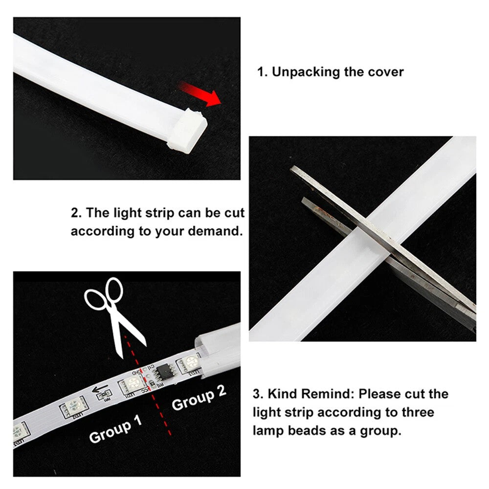 180cm Flexible LED Daytime Running Light Strip for Cars, Trucks & SUVs