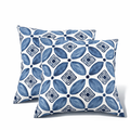 Blue Geometric Outdoor Throw Pillow Set — 2 Pack 18x18