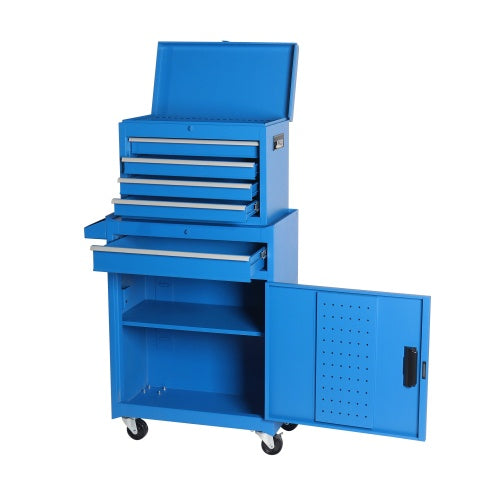 5-Drawer Rolling Tool Chest with Detachable Top Box & Locking Wheels