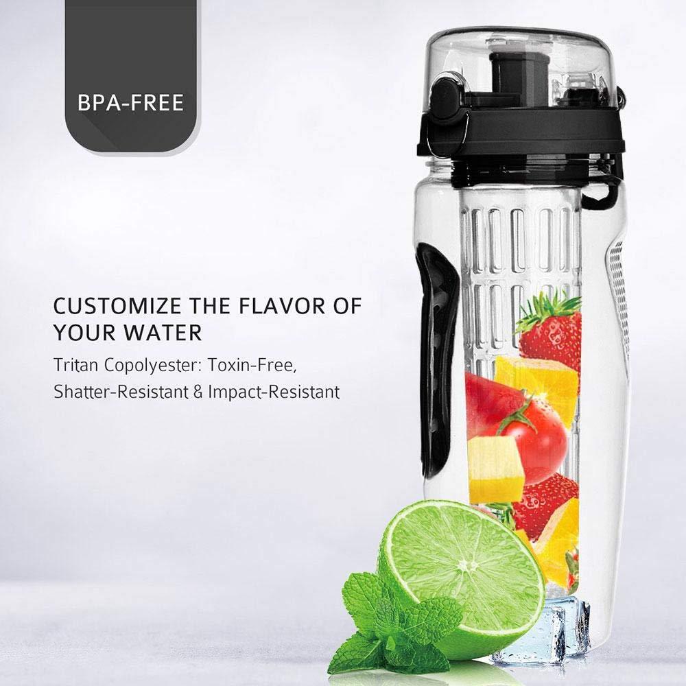 32oz Fruit Infuser Water Bottle – BPA Free, Leak-Proof, 1000ml