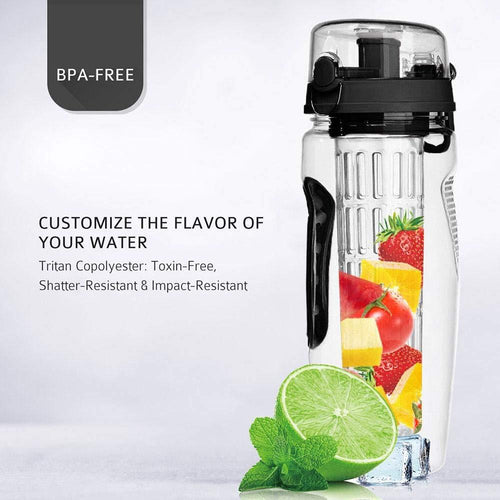 32oz Fruit Infuser Water Bottle – BPA Free, Leak-Proof, 1000ml