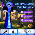 12ft Giant Halloween Inflatable Pumpkin Reaper Ghost with Rotating LED Flames
