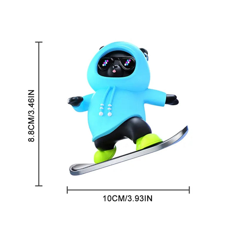 Skateboarding Bear Car Dashboard Ornament – Heat-Resistant Decor